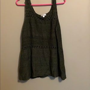 Green crocheted tank top